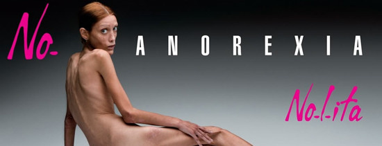 Anti Anorexia campaign with photo of Isabel Caro